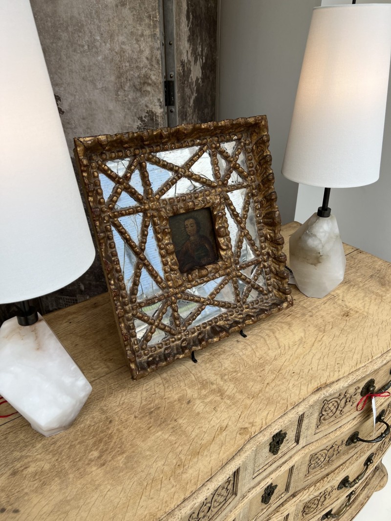 18th Century Mary Queen of Heaven in Mirrored Frame - Image 3