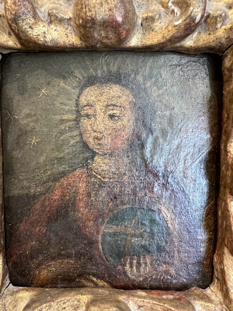 18th Century Mary Queen of Heaven in Mirrored Frame - Image 5