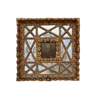 18th Century Mary Queen of Heaven in Mirrored Frame