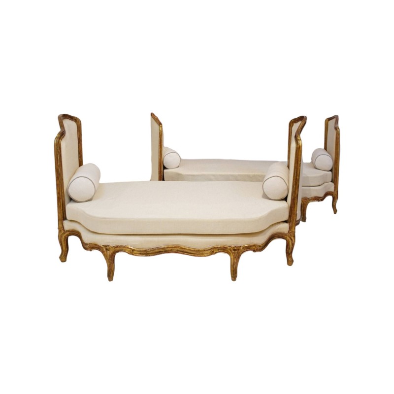 Pair of Large 19th Century Gilded Louis XV Banquettes