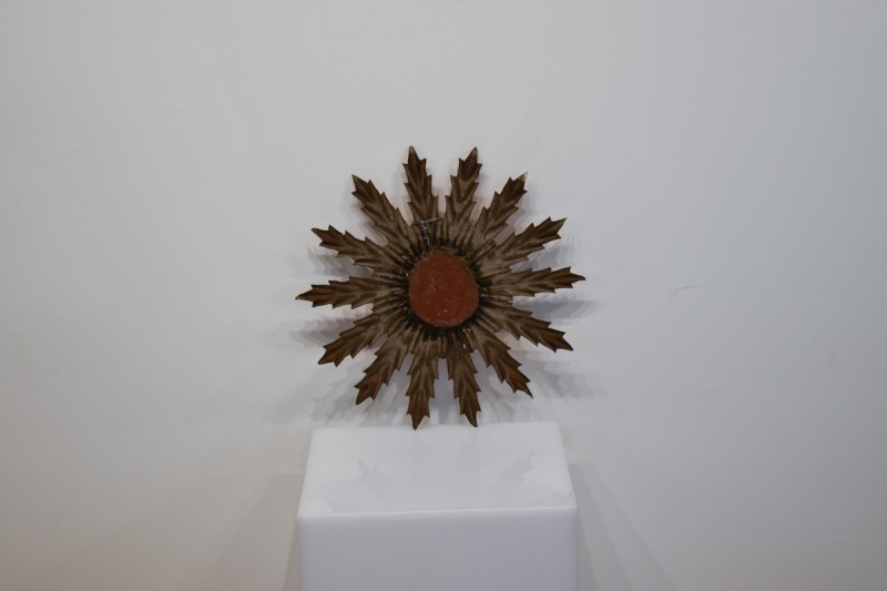 Small Spanish Gilded Iron Leaf Mirror - Image 3