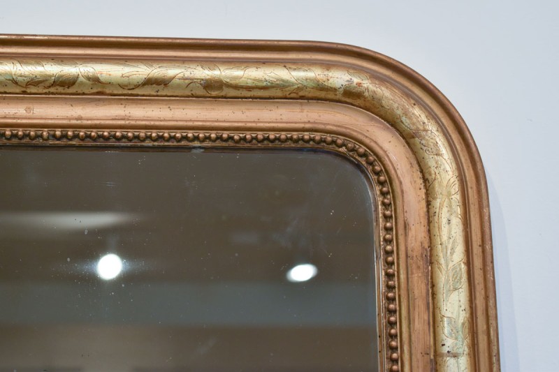 Gilded Louis Philippe Mirror with Fleur Detail - Image 2