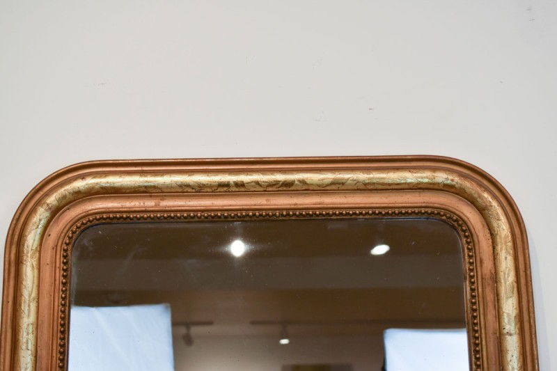 Gilded Louis Philippe Mirror with Fleur Detail - Image 5