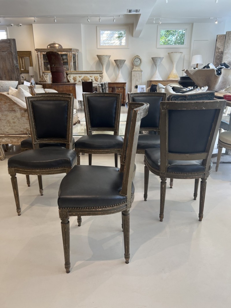 Set of 6 Late 19th Century Louis XVI Chairs - Image 3
