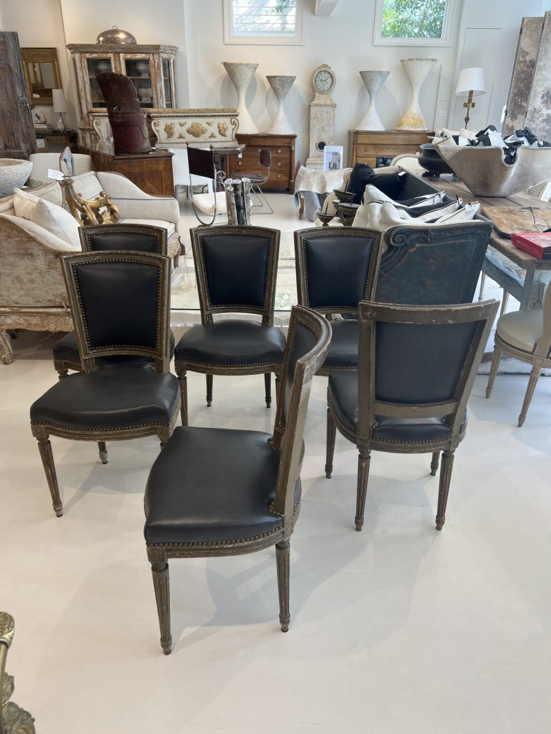 Set of 6 Late 19th Century Louis XVI Chairs - Image 4