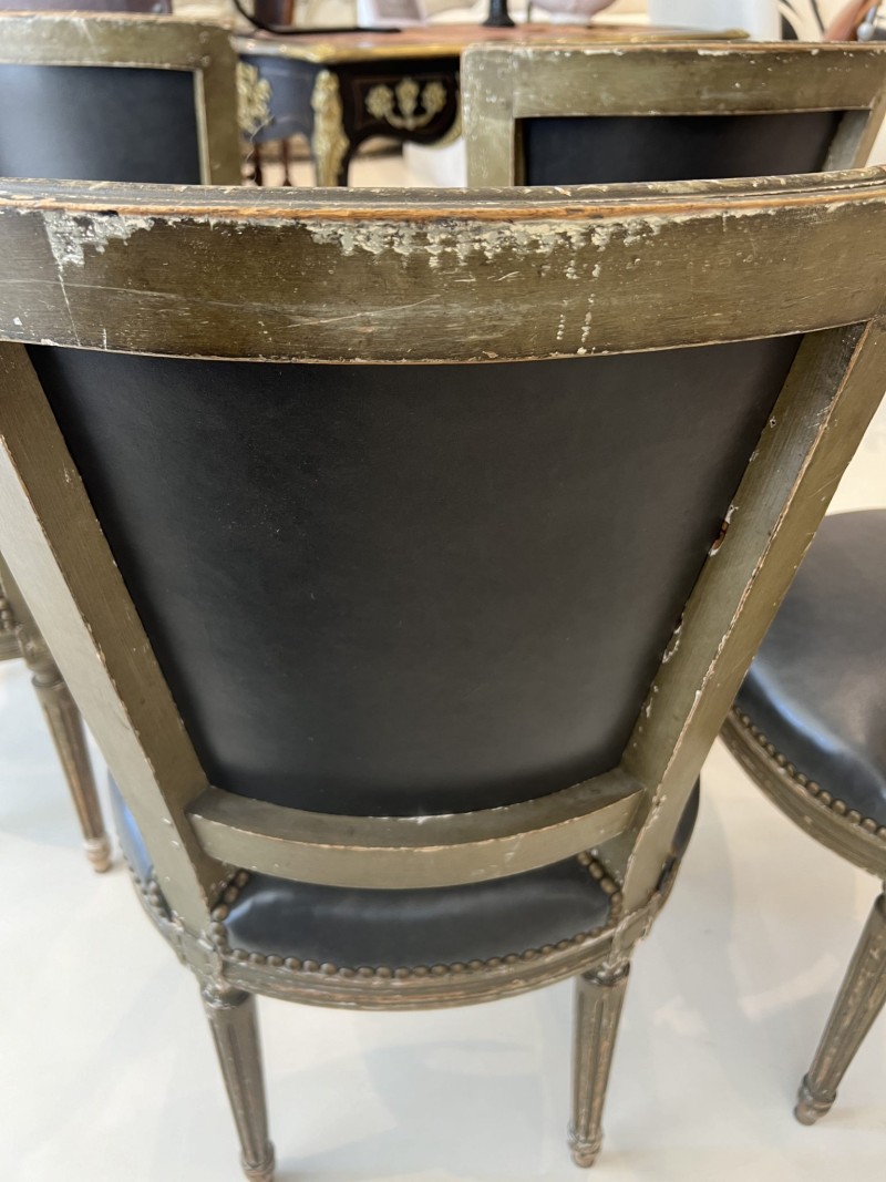 Set of 6 Late 19th Century Louis XVI Chairs - Image 9