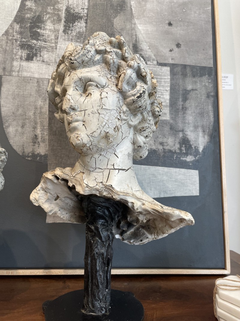 Pair of Swedish Plaster Busts on Stand - Image 3