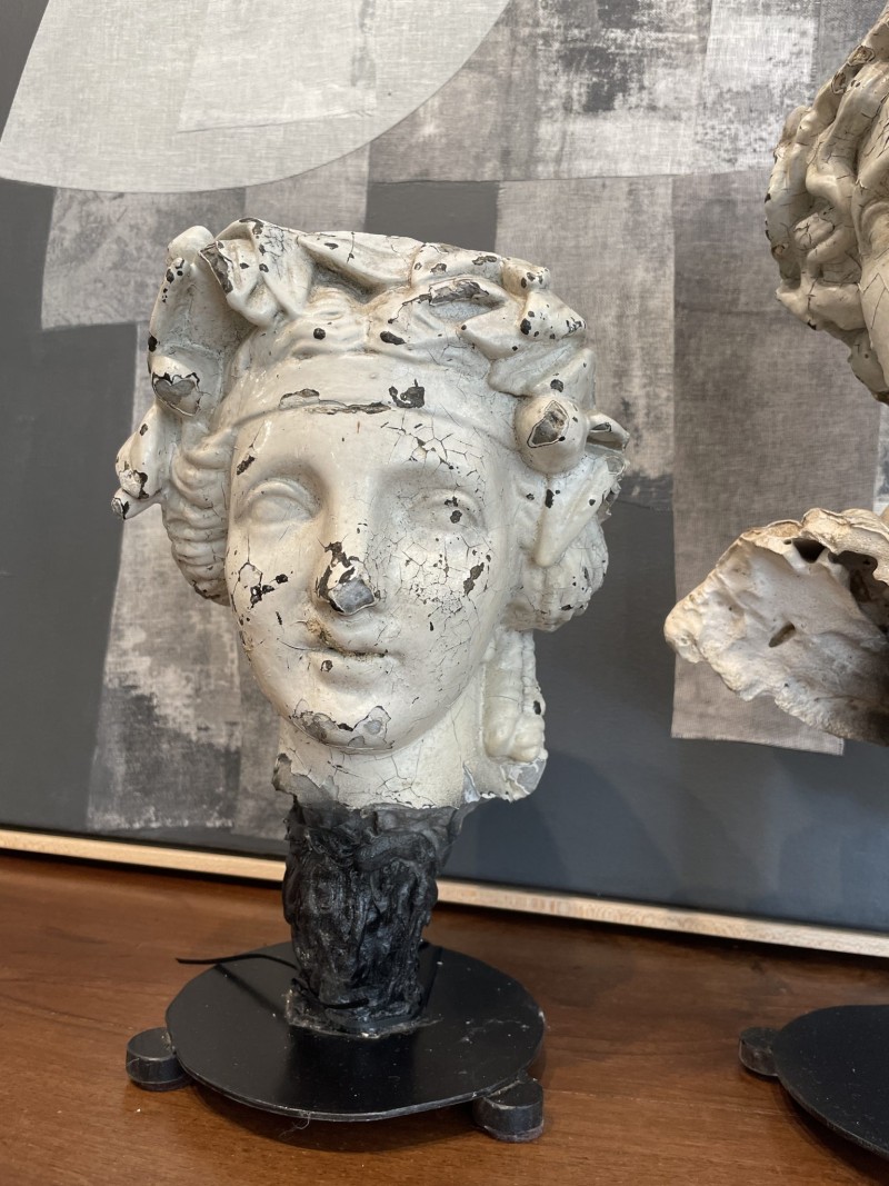 Pair of Swedish Plaster Busts on Stand - Image 4