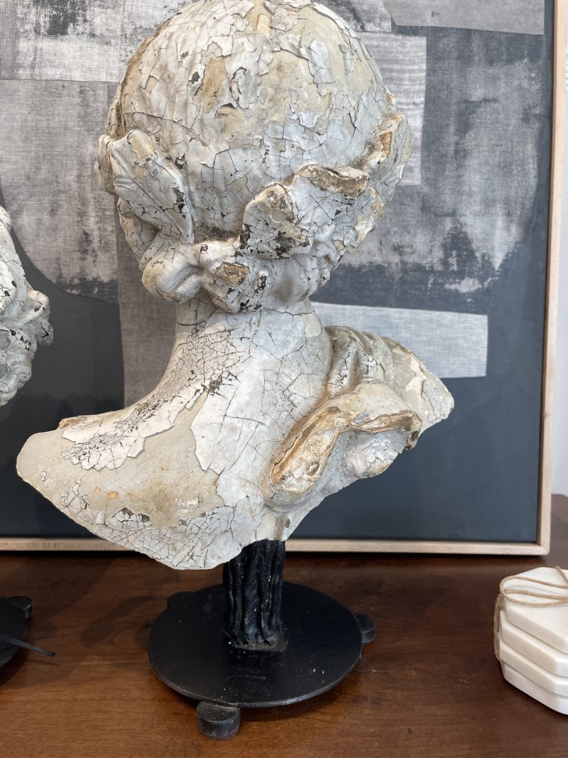 Pair of Swedish Plaster Busts on Stand - Image 5