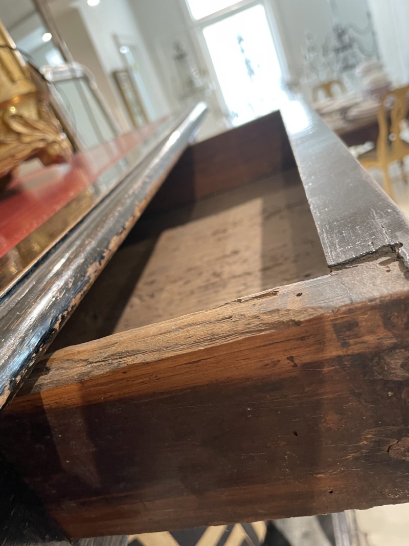 Antique Black French Louis XV Lacquered Desk Table - Image 5