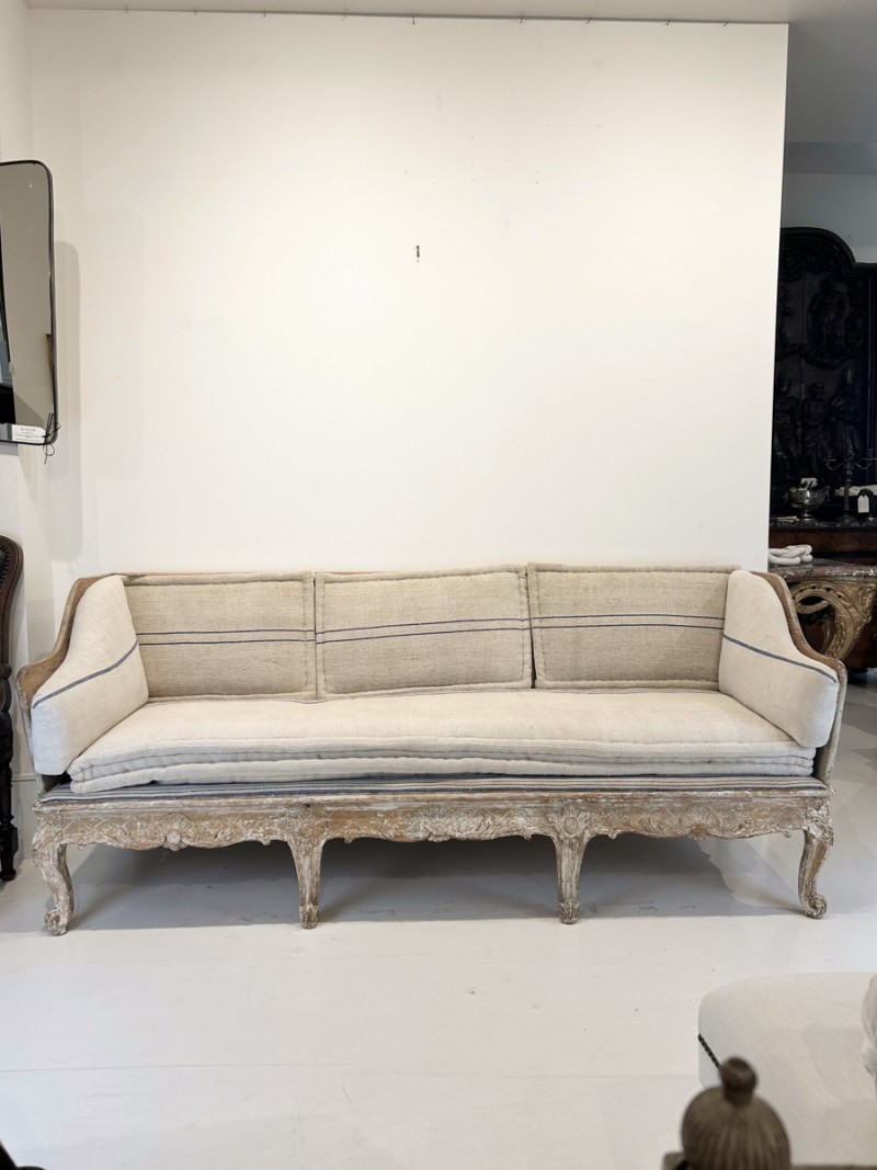 18th Century Swedish Trag Sofa with Cushions - Image 2
