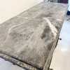 Pair of 19th Century French Marble Top Iron Consoles with Grape Detail - Image 4
