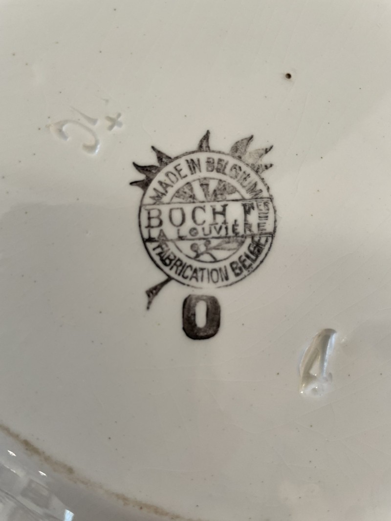 Antique Belgian White Ironstone Platter with Drain Plate - Image 5