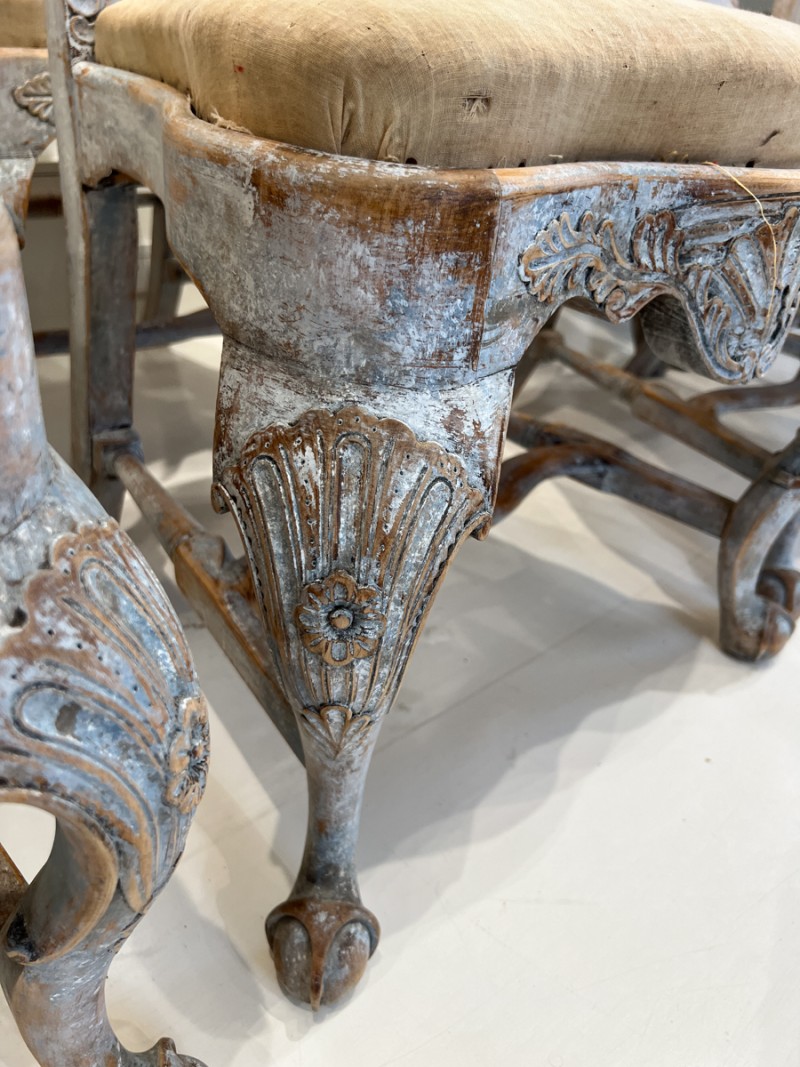 19th Century Swedish Rococo Set of 8 Dining Chairs - Image 8