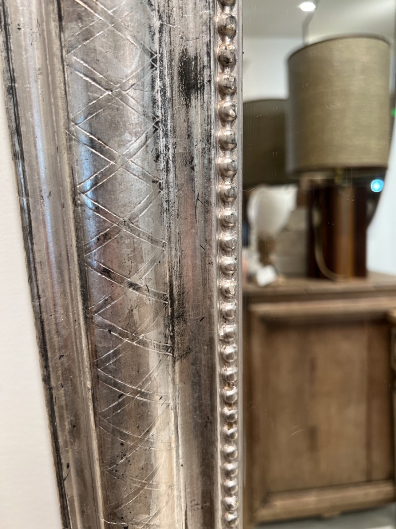 19th Century Louis Philippe Silverleaf Mirror - Large Scale - Image 2
