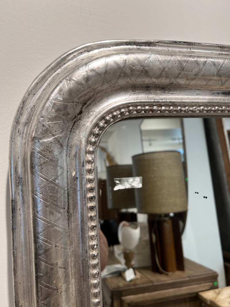 19th Century Louis Philippe Silverleaf Mirror - Large Scale - Image 3