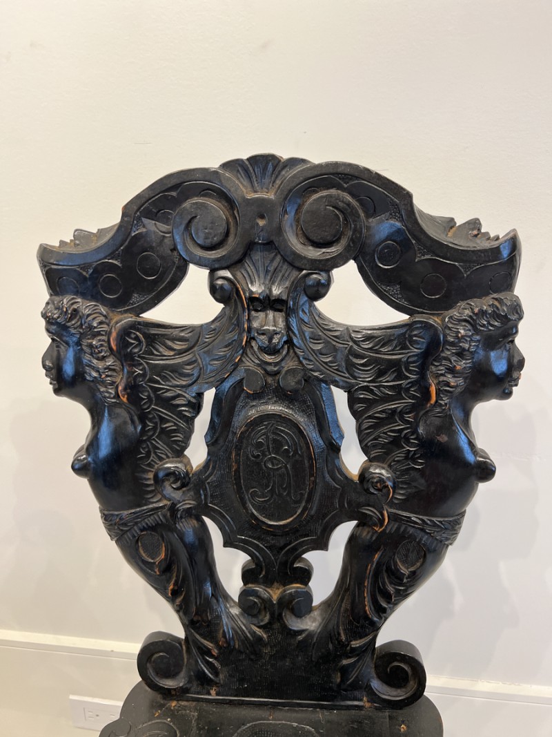 Pair of 19th Century Black Forest Escabell Chairs - Image 3
