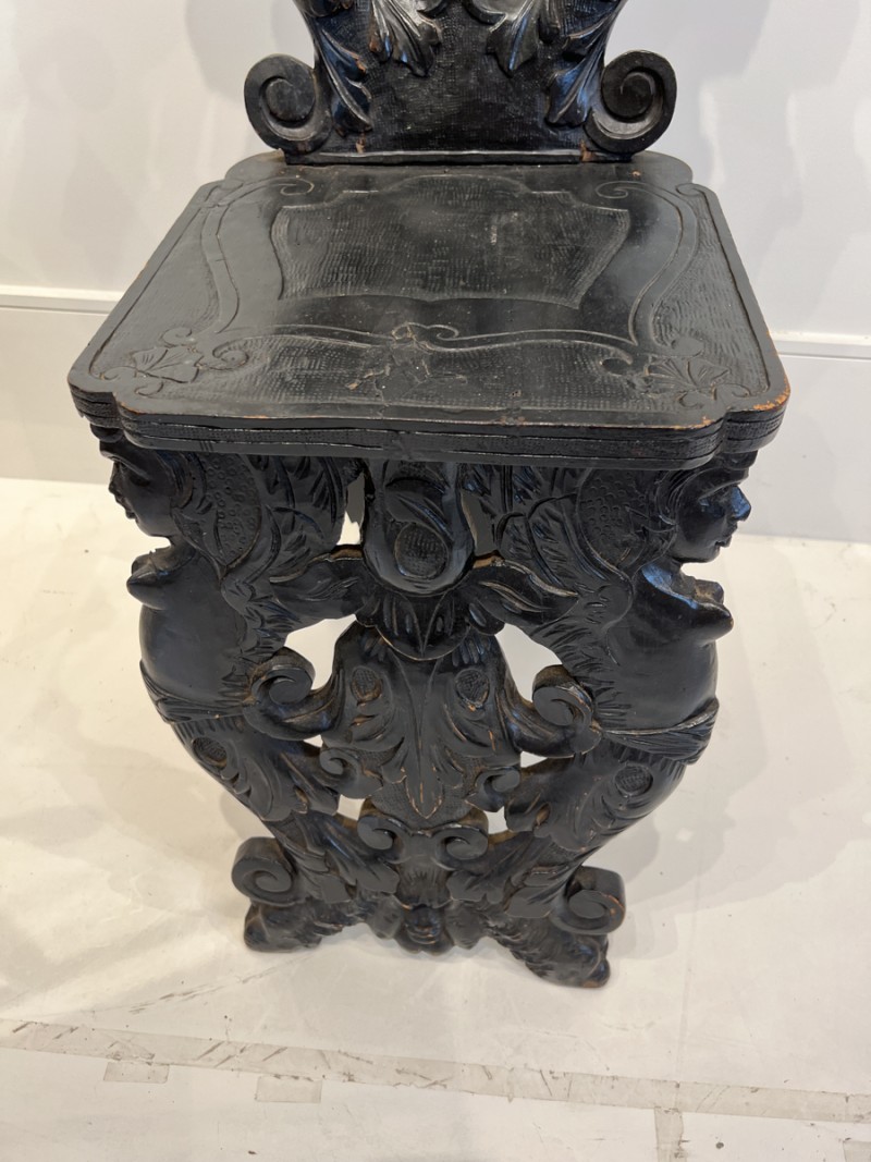 Pair of 19th Century Black Forest Escabell Chairs - Image 5