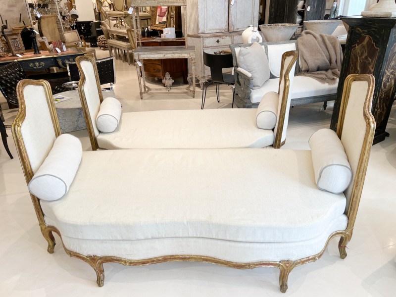 Pair of Large 19th Century Gilded Louis XV Banquettes - Image 2