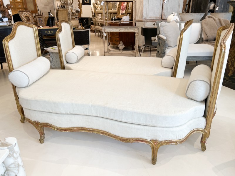 Pair of Large 19th Century Gilded Louis XV Banquettes - Image 3
