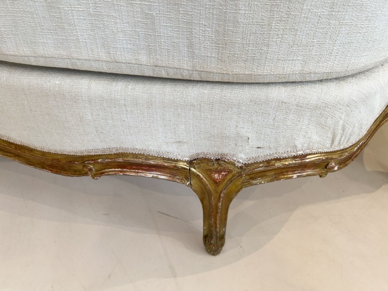 Pair of Large 19th Century Gilded Louis XV Banquettes - Image 4