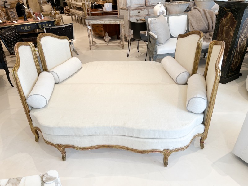 Pair of Large 19th Century Gilded Louis XV Banquettes - Image 10