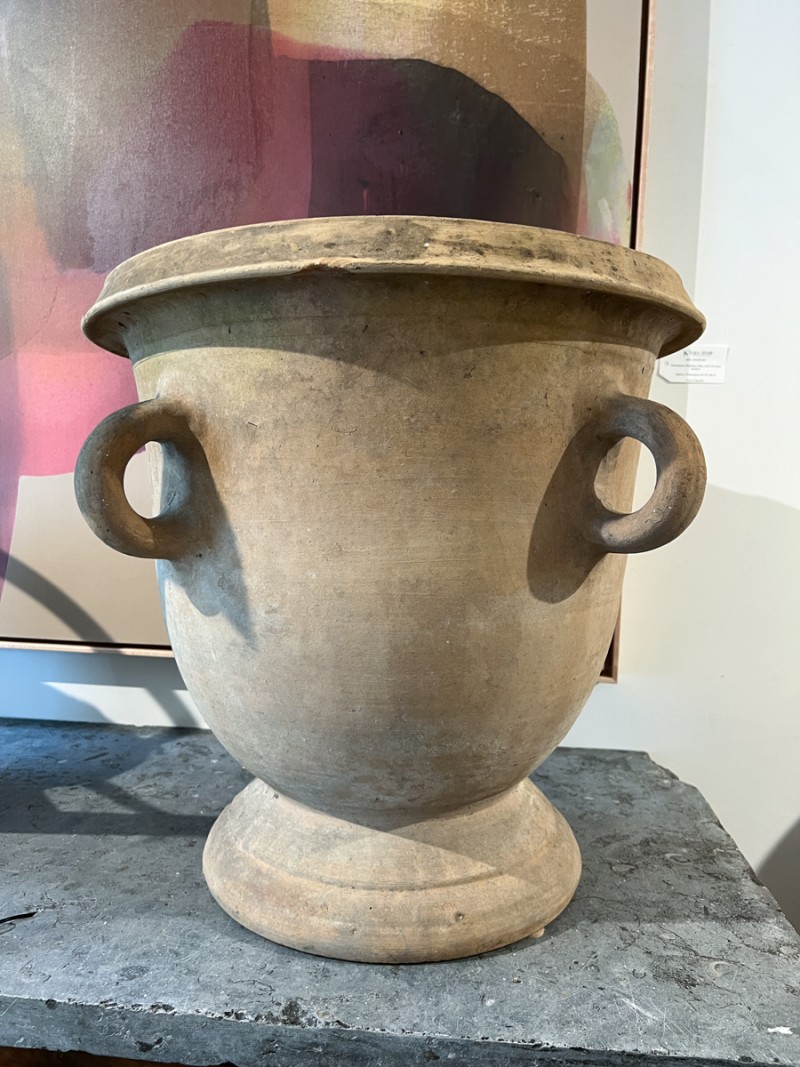 19th Century Large Terra Cotta Jardiniere with Handles from Castelnaudary - Image 2
