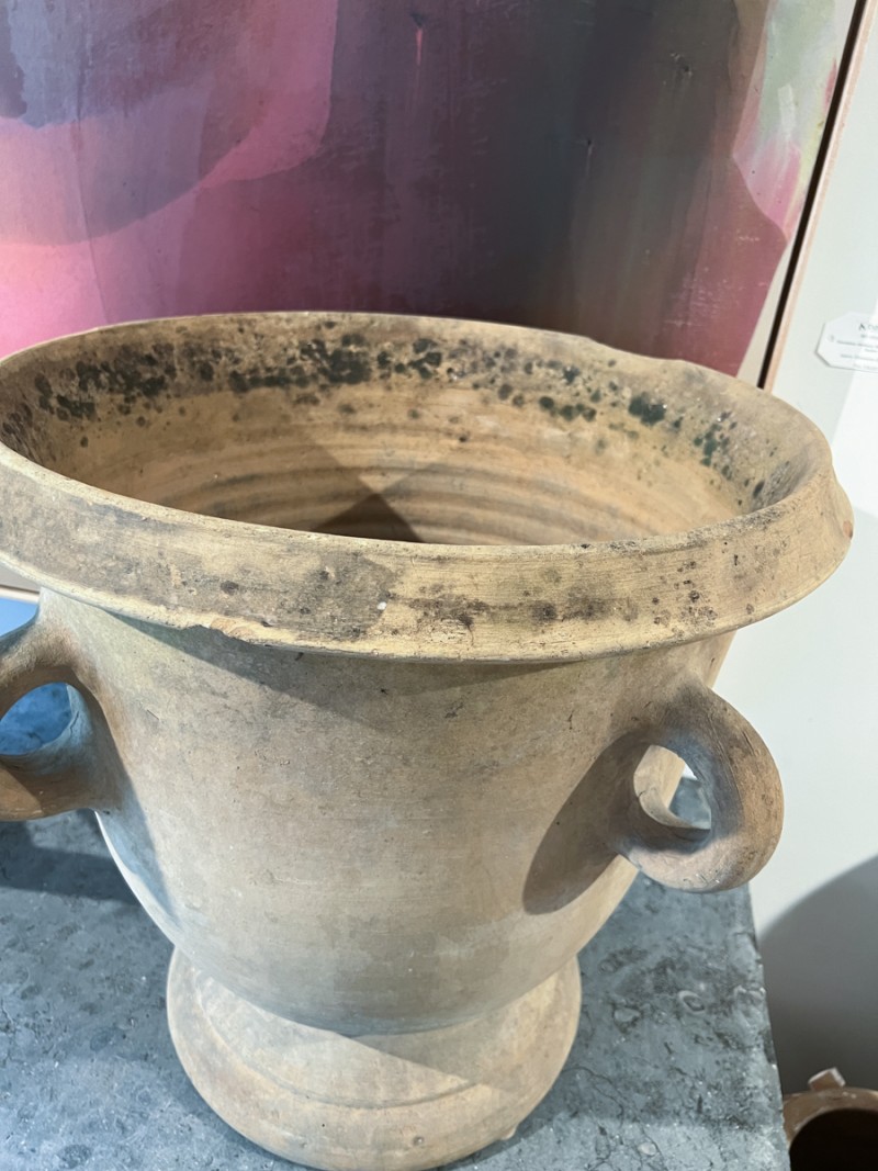 19th Century Large Terra Cotta Jardiniere with Handles from Castelnaudary - Image 3