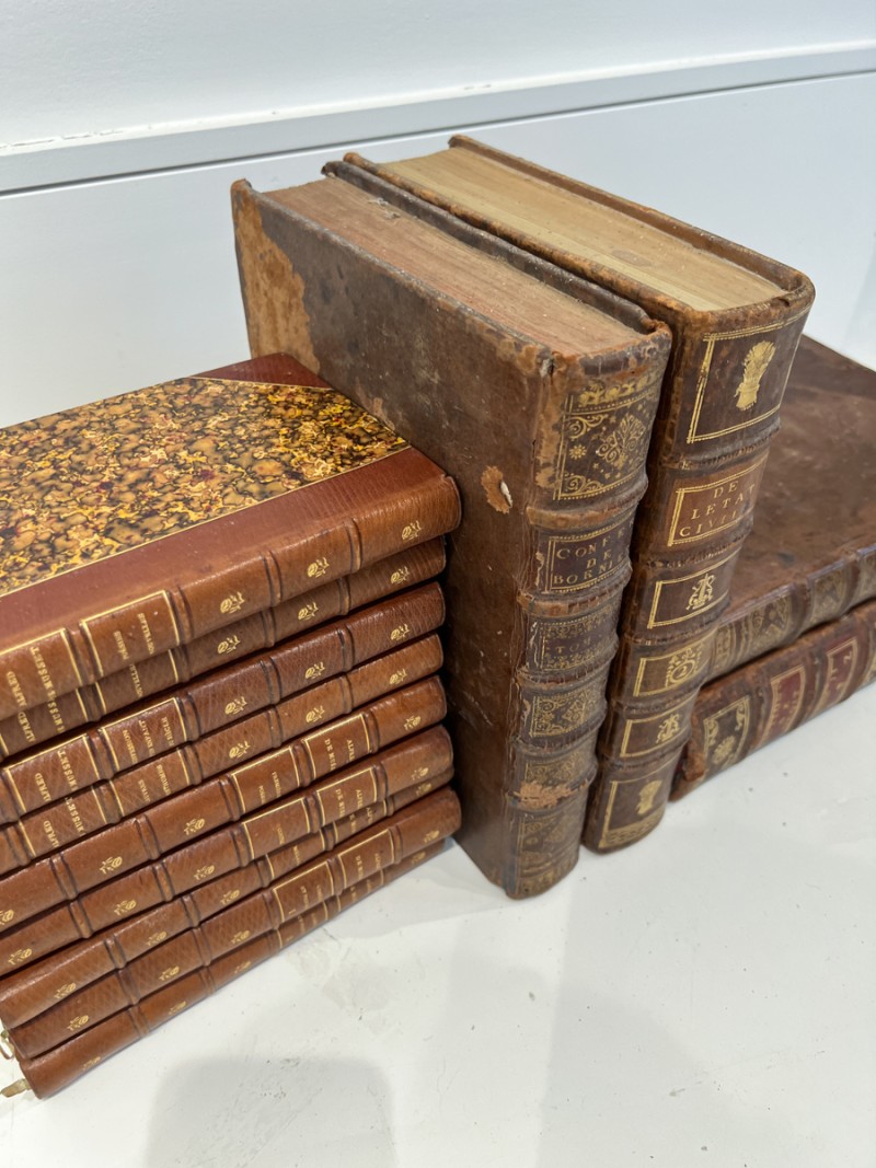 Set of 13 18th Century/19th Century French Leather Bound Books - Image 3