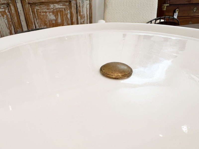 Antique Belgian White Ironstone Cake Platter - Image 2