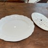 Antique Belgian White Ironstone Platter with Drain Plate - Image 3