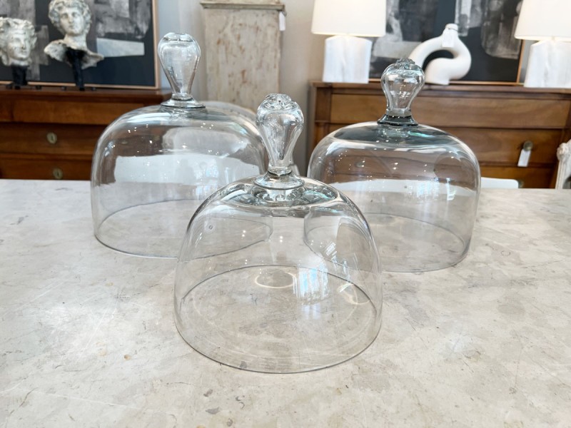 3 Glass Cloches for Cake Plates - Image 2