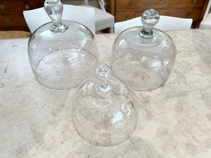 3 Glass Cloches for Cake Plates - Image 3
