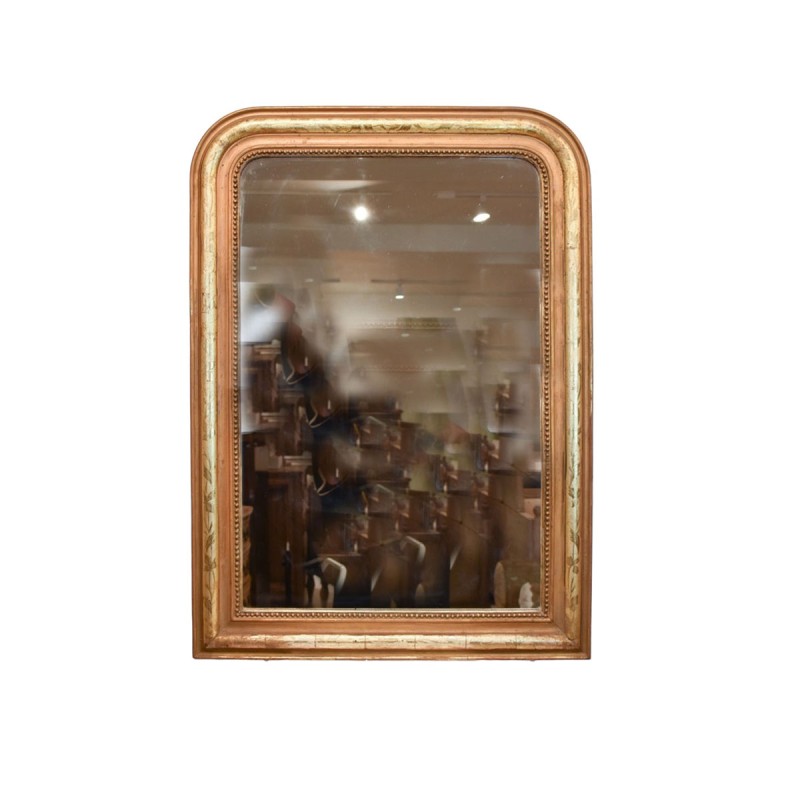 Gilded Louis Philippe Mirror with Fleur Detail