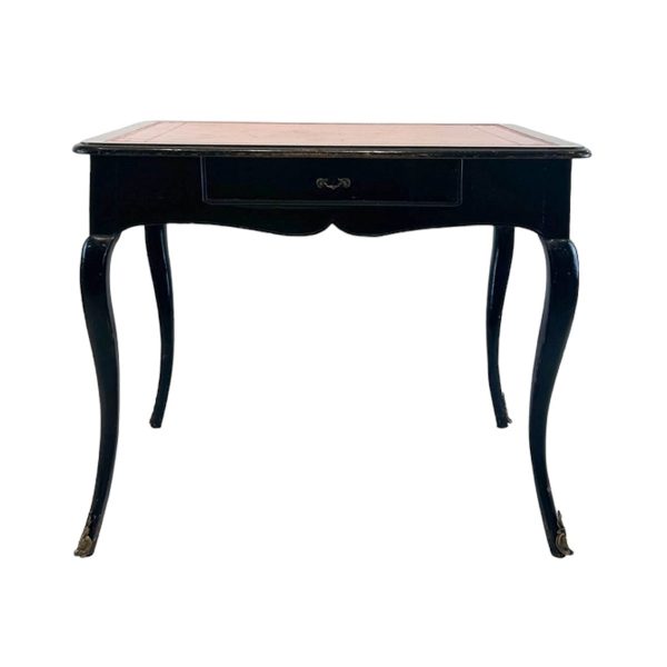 Antique Black French Louis XV Lacquered Desk Table