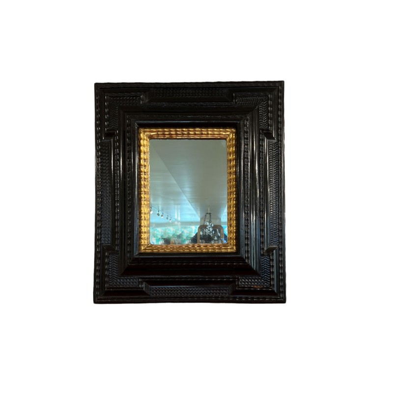 Italian 17th Century Ebonized and Giltwood  Mirror