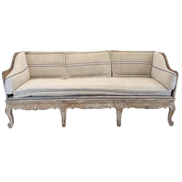 18th Century Swedish Trag Sofa with Cushions