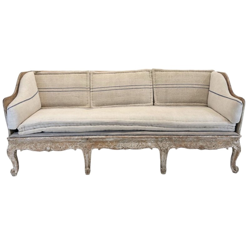 18th Century Swedish Trag Sofa with Cushions