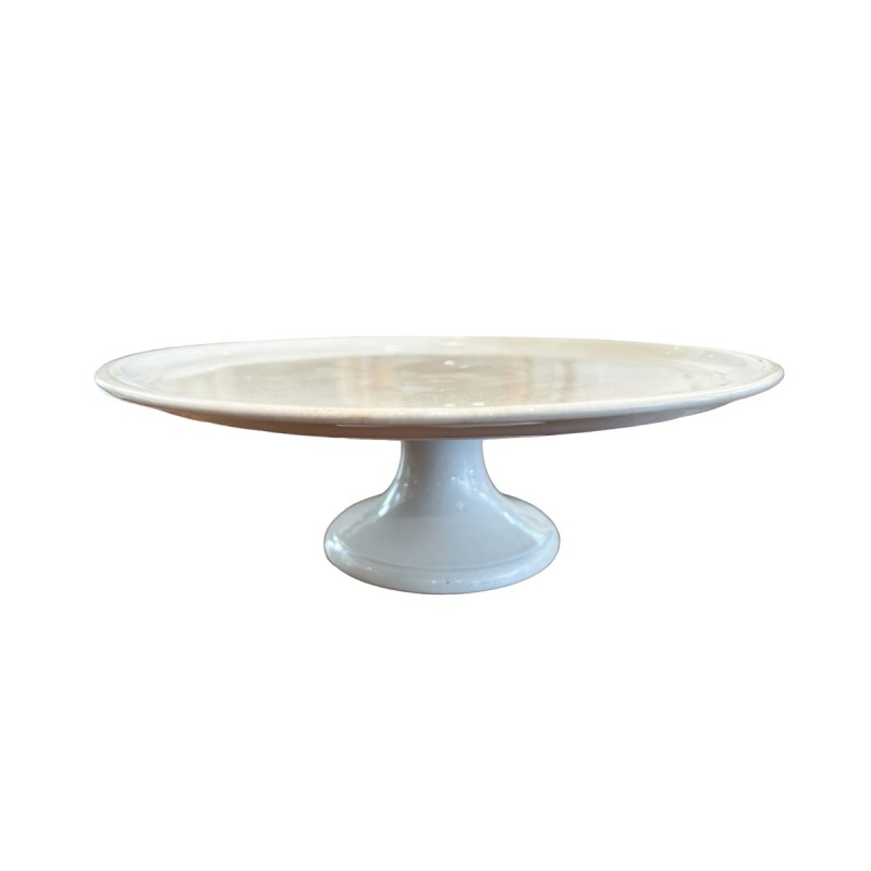 Antique Dutch White Ironstone Cake Platter
