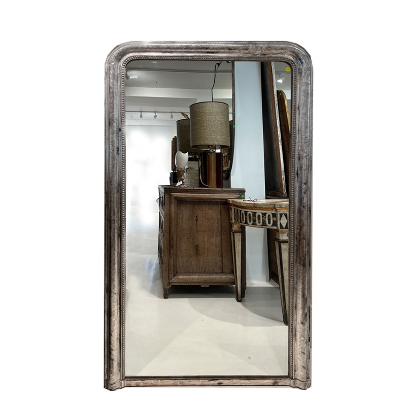 19th Century Louis Philippe Silverleaf Mirror - Large Scale