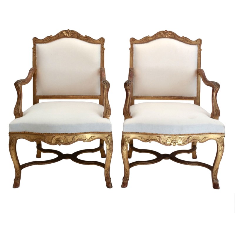 Pair of 19th Century French Regence Fauteuil