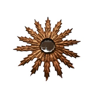 Small Spanish Gilded Iron Leaf Mirror