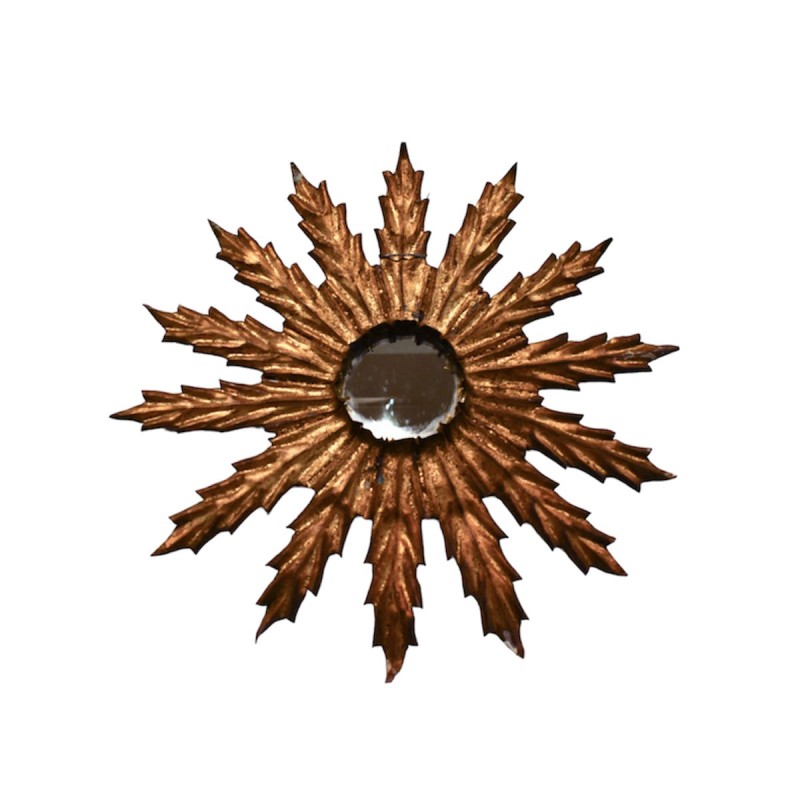 Small Spanish Gilded Iron Leaf Mirror