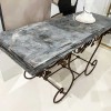 Pair of 19th Century French Marble Top Iron Consoles with Grape Detail - Image 7