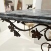 Pair of 19th Century French Marble Top Iron Consoles with Grape Detail - Image 13