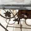 Pair of 19th Century French Marble Top Iron Consoles with Grape Detail - Image 14