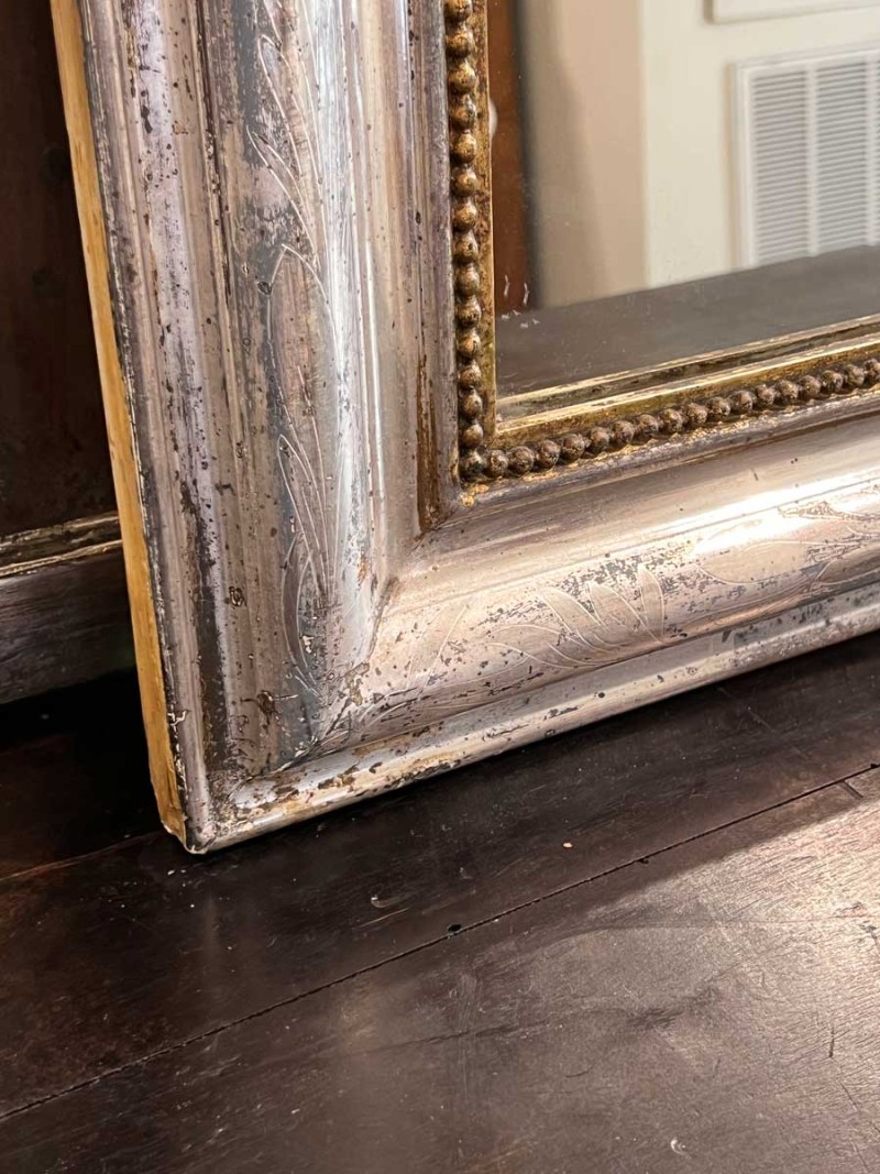 French Silverleaf Louis Philippe Mirror - Image 3