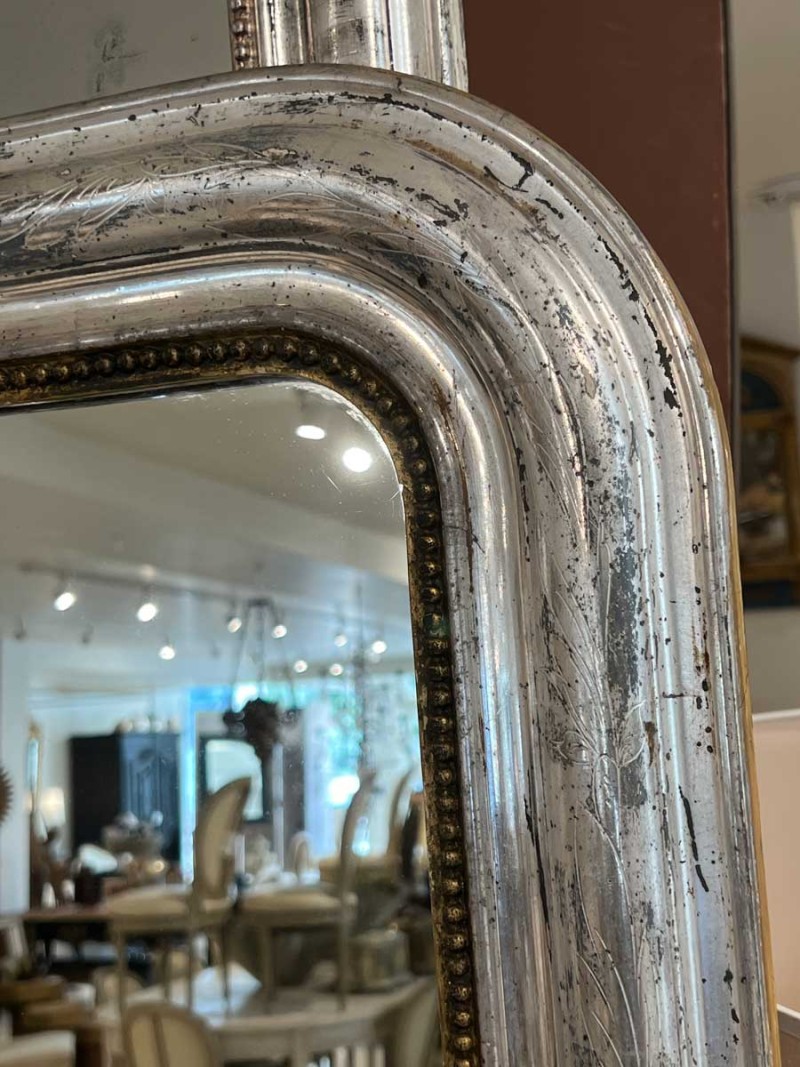 French Silverleaf Louis Philippe Mirror - Image 4