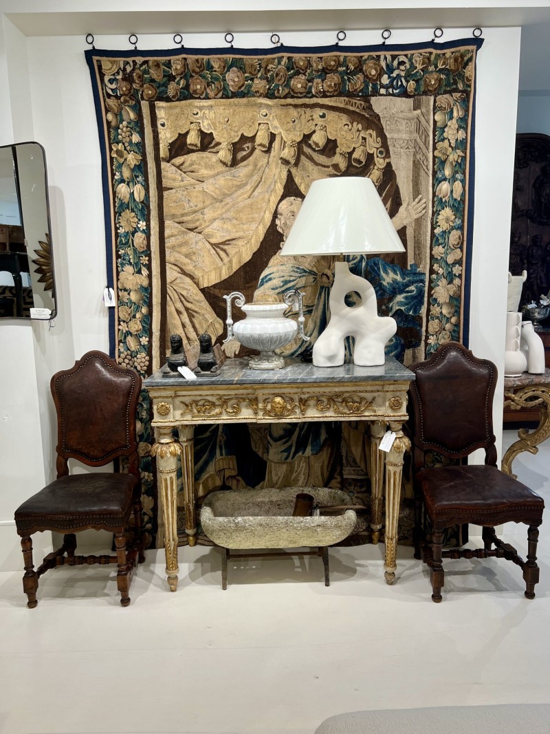18c French Louis XVI Console with Original Grey Marble - Image 2
