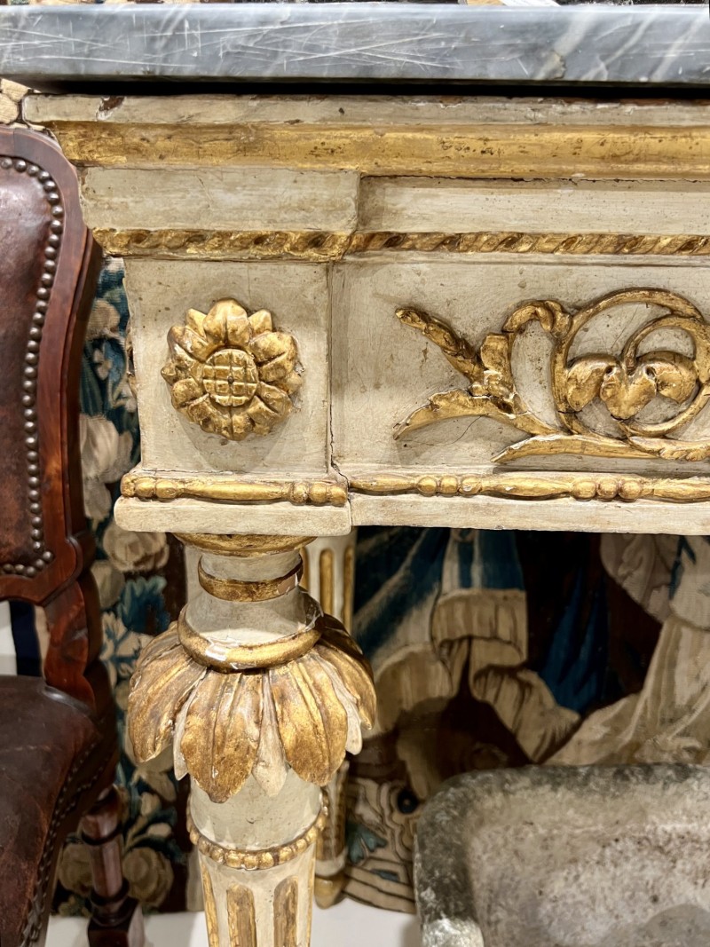 18c French Louis XVI Console with Original Grey Marble - Image 3